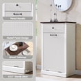 thumbnail image 4 of 10 Gallon Tilt-Out Trash Can Cabinet, Modern Laundry Hamper Cabinet with Drawers, Hidden Garbage Can Cabinet for Kitchen and Living Room, 4 of 7