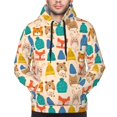 thumbnail image 2 of Bingfone Small Animals with Knit Hat Pattern Men's Drawstring Hoodie Long Sleeve Pocket Sweatshirts-3X-Large, 2 of 6