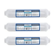 Hydronix ICF-10 Reverse Osmosis Post Polishing, Fridge & Ice Inline Coconut GAC Water Filter, 2000 Gal 1/4" NPT, 3 Pack