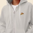 thumbnail image 5 of Dalix Pizza Embroidered Zip Hoodie Fleece Long Sleeve Pocket Warm Soft Mens in Silver S Small, 5 of 5