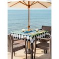 thumbnail image 2 of Outdoor Tablecloth with Umbrella Hole and Zipper, Black Plaid Easter Square Table Cloth 60x60 Inch Waterproof Tablecloth, Truck Spring Floral Bunny Wooden Picnic Table Cover for Patio Camping, 2 of 7