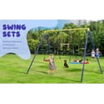 thumbnail image 3 of Outdoor Toddler Saucer Swing Set,Playground Tree Swing Set with Steel Frames and Disc Tree Swing Playset,Outdoor Swing Set for Backyard,Playground,Blue, 3 of 7