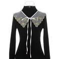 thumbnail image 2 of INSPIRE CHIC Detachable False Collar, Embroidery Mini Cape Neck Ruff Dickey Fake Collar for Blouse White-2, 2 of 5