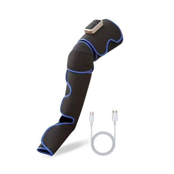 Rechargeable Full Leg Massager with Heat, 360° Air Compression Wrap for Thighs, Knees and Calves, 3 Modes, 3 Intensities, 3 Heat Settings