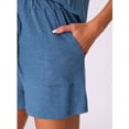 thumbnail image 5 of DARING DIVA 2 Pieces Lounge Knit Tee and Shorts Pajama Set L Blue, 5 of 6