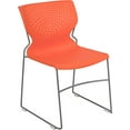 thumbnail image 1 of Flash Furniture HERCULES Series 5 Pack 661 lb. Capacity Orange Full Back Stack Chair with Gray Powder Coated Frame, 1 of 1