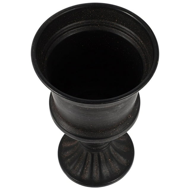 Jardinière Urne Haute Noire Pots d'Arbres Extérieur Grand Pot de Fleurs Vase Simple