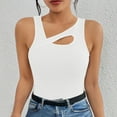 thumbnail image 4 of Hvyesh Womens Summer Cutout Tank Tops Sleeveless Shirts Ribbed Tanks Slim Fitted Y2K Sexy Basic Tee Shirt, 4 of 4