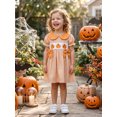 thumbnail image 4 of RUINIXCW Kids Toddler Baby Girls Halloween Dress Outfit Infant Baby Girls Summer Fall Plaid Dress Clothes Cute Pumpkin Ghost Embroidery Doll Collar Short Sleeve Dress, 4 of 9