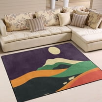 Yayeee Area Rugs for Living Room 5.2'x4' Indoor Non Slip Washable Bedroom Carpet, Purple Mountain