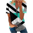 thumbnail image 2 of Fiudx Liquidación de Ahorros de Verano Blusa Superior con Estampado de Manga Corta y Cuello En V, Cómoda E Informal, a La Moda para Mujer, 2 of 5
