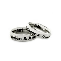 Personalized Stainless Steel Couples Spinner Ring for Her