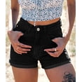 thumbnail image 2 of Pantalones cortos Onlypuff Jean Shorts vaqueros de cintura alta negros para mujer, 2 of 4