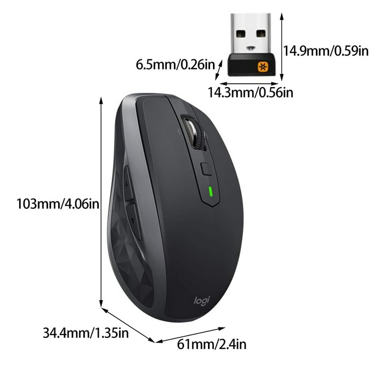 Logitech MX Anywhere 2S Wireless Mouse for Windows and Mac with Dual  Connectivity, Built-In Battery 500mAh, 400 DPI Hyper-Fast Scrolling Mouse 