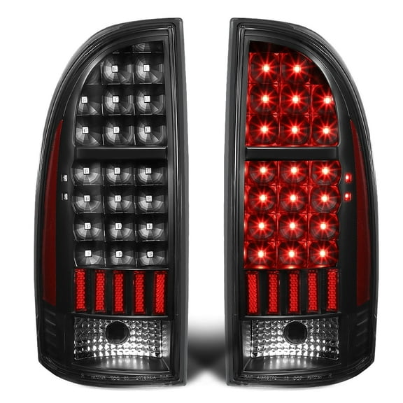 DNA Motoring For 05-15 Toyota Tacoma Full LED Black Tail light Brake Parking Lamps Pair