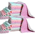 thumbnail image 3 of Super Absorbent Microfiber Towel Kitchen Cleaning Cloth Non-stick Oil Dishcloths Double Layer Washing Cloths Rags Scouring Pads Random Color 5PCS, 3 of 6
