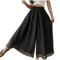 thumbnail image 2 of Karight Women's Capris Crop Chiffon Pants Summer Beach Vacation Culottes Casual Dress Wide Leg Palazzo Pants, 2 of 5