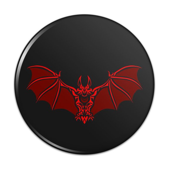 Bat Red Tribal Pinback Button Pin