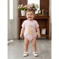 thumbnail image 3 of BemeyourBBs Newborn Baby Girl Summer Clothes PInk Plaid Bubble Romper One Piece Outfit Puppy Dog Embroidery Crew Neck Short Sleeve Infant Bodysuits Jumpsuits, 3 of 9