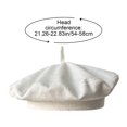 thumbnail image 4 of Byfri French Style Linen Beret Hat Lightweight Artist Cap for Daily Wear White 54-58cm, 4 of 7