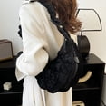 thumbnail image 3 of Bolso Bandolera Con Forma Nube para Mujer Bolsos Con Asa Superior Suave Bolsos Casuales Fruncidos (negro), 3 of 9