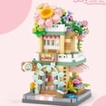 thumbnail image 1 of Panda Pet Coffee Ice Cream Flower Shop Street View Building Blocks Set, DIY Bricks Model House Construction Toy, Creative Educational Gift for Girls Kids Ages 6+, 1 of 6