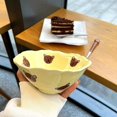 thumbnail image 4 of Cuenco de cerámica súper lindo para pellizcar a mano, cuenco de postre para estudiantes de casa pintado a mano, cuenco de avena con leche para desayuno retro para niña, regalo, 4 of 6