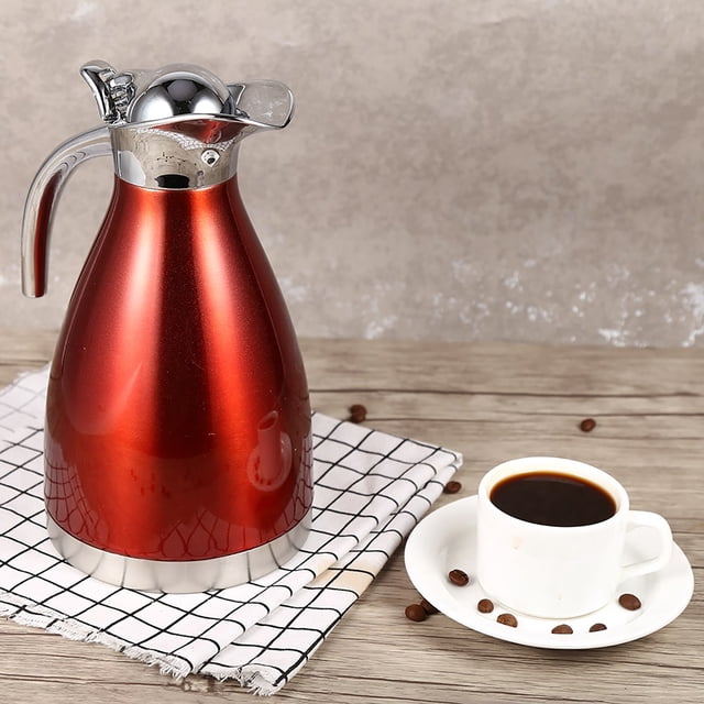 Nikou Machine à Expresso, théière à café en Acier Inoxydable, Bouteille d'eau Chaude à Double paroi isolée sous Vide(26.00 * 15.00 * 15.0-Rouge)