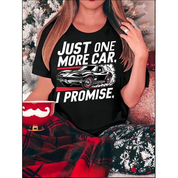 Camiseta básica para mujer veranoStylish Women'S Short-Sleeve T-Shirt Featuring a Creative Print of a Cool Sports Car, Perfect for Casual Summer Wear During Holidays.Father's Day, Mother's Day, New