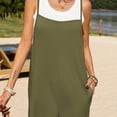 thumbnail image 4 of Xysaqa Jumpsuits for Women Casual Fashion Summer Solid Color Casual Sleeveless Sexy Spaghetti Strap Romper with Pockets S-2X, 4 of 7