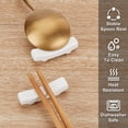 thumbnail image 4 of Juego de 6 soportes para cucharas de cerámica blanca. Soporte pequeño y estable para cucharas de café. Soporte para cucharas de porcelana blanca. Soporte para palillos y utensilios., 4 of 6