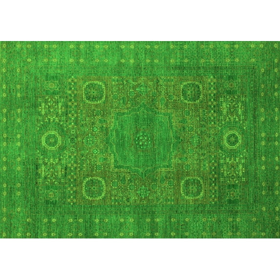 Ahgly Company Indoor Rectangle Abstract Green Modern Area Rugs, 5' x 7'