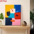 thumbnail image 2 of Modern Abstract Geometric Color Block - Vibrant Multicolor Bold Strokes Wrapped Canvas Wall Art with Red, Blue, Yellow, Black, White, Pink, Orange, 2 of 5