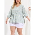thumbnail image 2 of Blusa floral Agnes Orinda con volantes y péplum cuello en V estampado Ditsy blanco XXL, 2 of 5