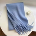 thumbnail image 1 of Nvzi Bufanda Pashmina Chales y Chales para Vestidos de Noche Viajes Oficina Bodas de Invierno Bufandas Grandes de Tacto de Cachemira, Azul C, 1 of 4