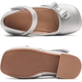 thumbnail image 6 of kkdom Girls Mary Jane Dress Shoes Ballet Flats for Girl Wedding Party School Shoes Silver Size 4 Big Kid, 6 of 6