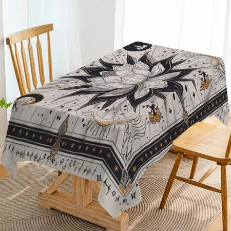 

Lotus Moon Star Tablecloth Kitchen Restaurant ration Tablecloth Tarot Card Pattern Dining Table Anti-fouling ration