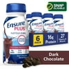 Ensure Plus Nutrition Shake with 16 grams of high-quality protein, Meal Replacement Shakes, Dark Chocolate, 8 fl oz, 6 count