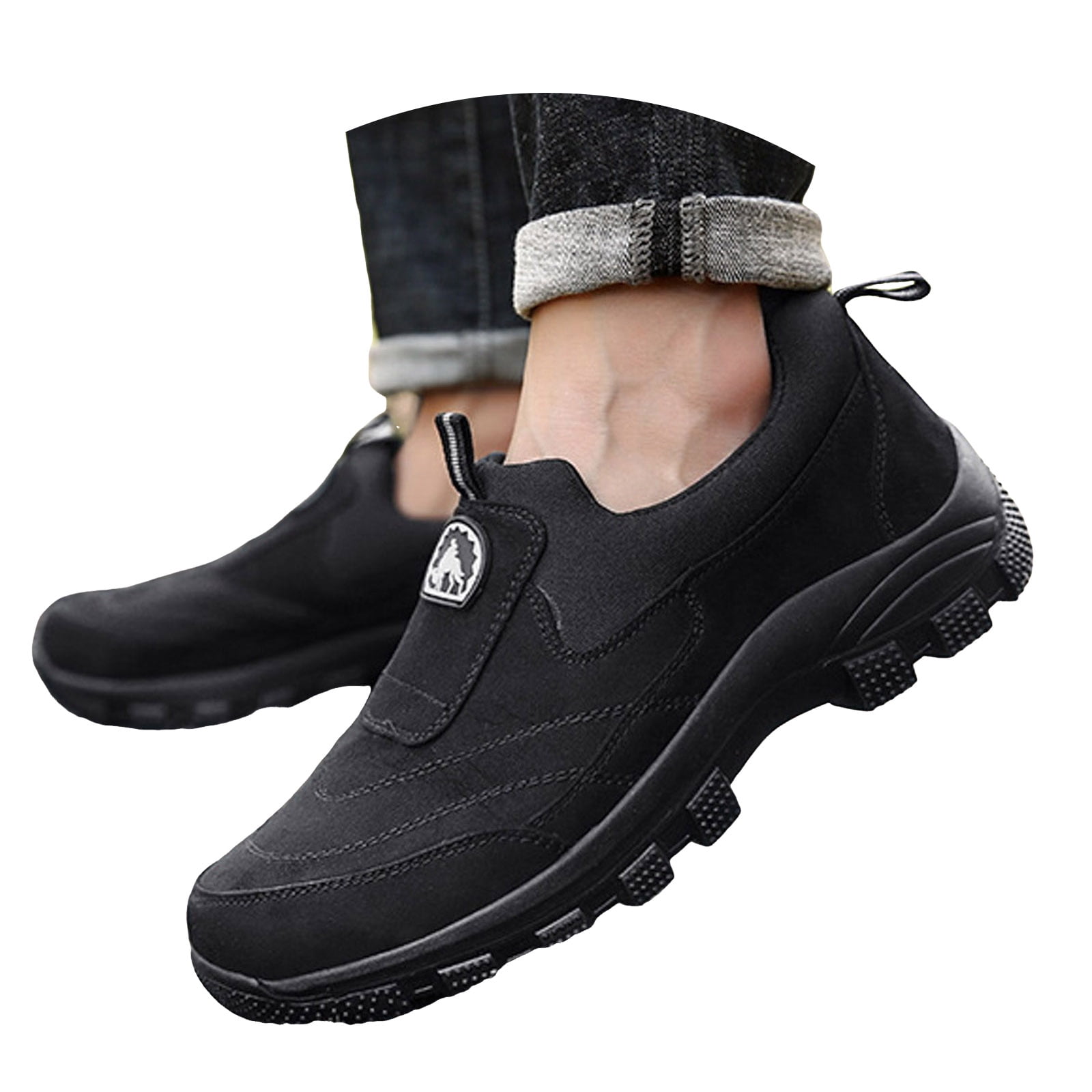 YLYL Men's Orthopedic Sneakers Non-Slip Lightweight Casual Slip-On Outdoor Hiking Walking Shoes