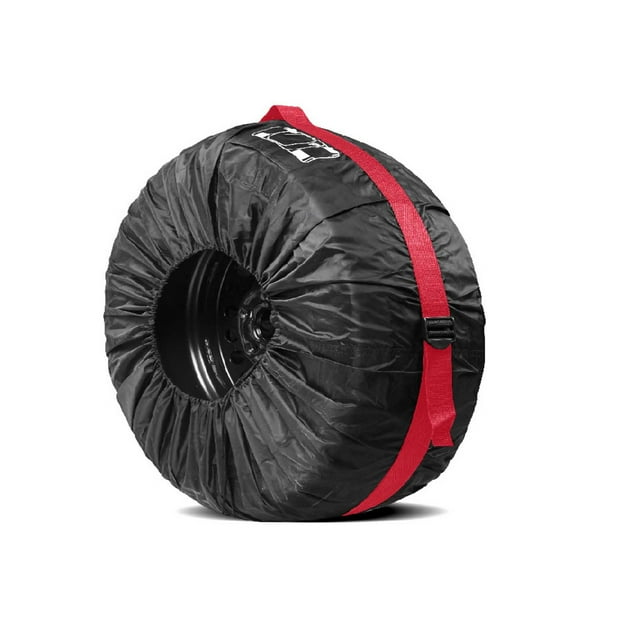 Car Spare Tire Cover with Tool Bag - Waterproof & UV-Resistant Protector for Outdoor Storage (Red)