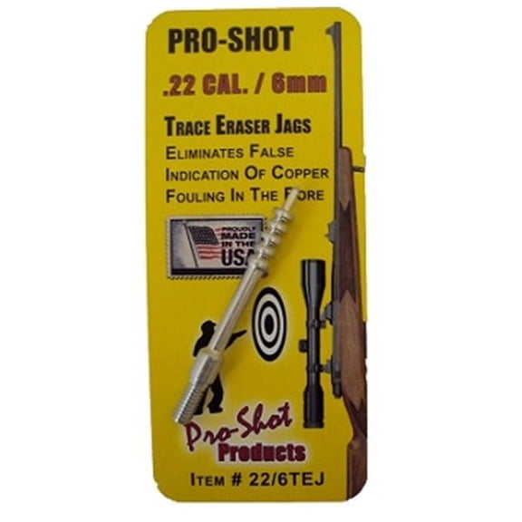 Pro-Shot Trace Eraser Spear Tip Rifle Cleaning Jag 22 Caliber, 6mm 8-32 Thread Brass