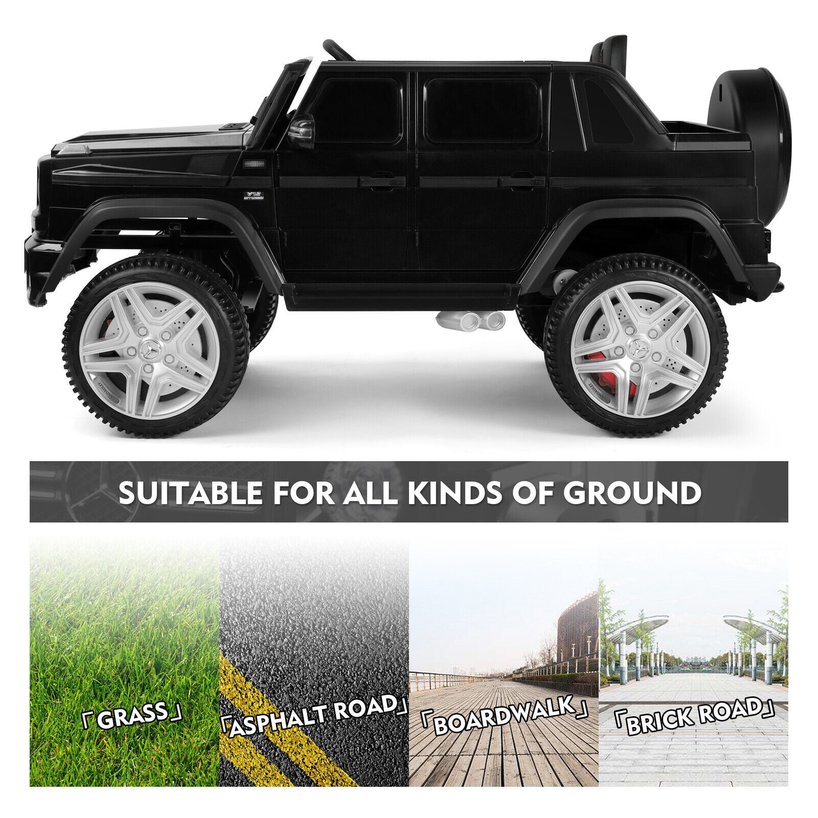 JOYLDIAS 12V Licensed Mercedes-Benz G650S Kids Ride on Car Electric Toy w/Remote Control, 3 Speeds, LED Lights, Bluetooth, Music, Horn, Black