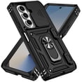 thumbnail image 2 of TECH CIRCLE for Samsung Galaxy Z Fold 5 PC+TPU Hybrid Case with Slide Camera Lens Cover, Military-Grade Magnetic Ring Car Mount Holder Kickstand Dual Layer Shockproof Protective Cover,Black, 2 of 12