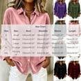 thumbnail image 3 of Edvintorg Womens Tops Dressy Casual Button Down Velvet Shirt Long Sleeve Turndown Collar Blouse Womens Fashion S-2XL Army Green, 3 of 8