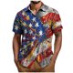 thumbnail image 2 of Blusa y camisa de manga corta con cuello vuelto Camisa casual para hombre Camisa de bolos vintage de manga corta Camisas de verano Camisa abotonada Blusa para hombre Poliéster, 2 of 5
