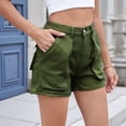 thumbnail image 6 of Gdvsclr Womens Summer Jean Shorts Casual Pull on Elastic Waist Denim Shorts with Pockets  Green XXL, 6 of 7