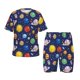 thumbnail image 1 of Balery Space Planet Conjunto de Pijama Infantil de Manga Corta con Estampado – Ropa de Dormir de Algodón Suave-Medium, 1 of 6