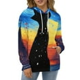 thumbnail image 4 of Black Cat Starry Night-1 3d Sweatshirts Hoodie Fashion Casual Personality Men's Women Street Hoodie Pullovers Long Sleeve Comfortable Top, 4 of 6