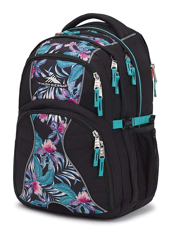 High Sierra Swerve Daypack BLACK TROPIC NIGHTS TURQUOISE by High Sierra