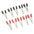 thumbnail image 1 of 20 Pcs Crocodile Clip Red and Black 1cm Opening Electrical Test Clamp Stainless Steel Battery Cable Clips, 1 of 12